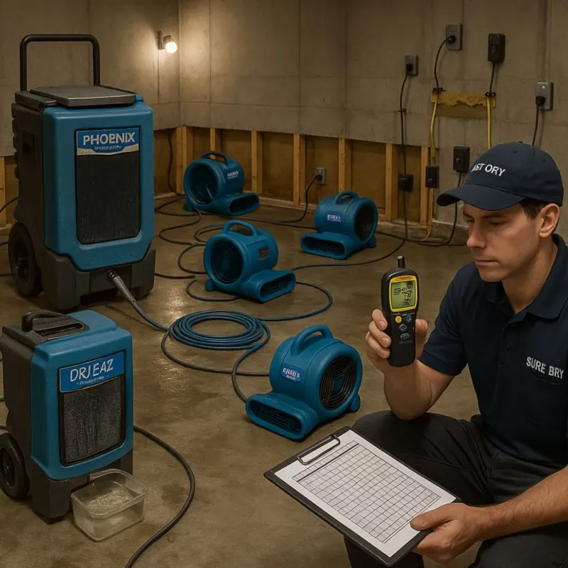 Structural Drying and Dehumidification process in Cokato, MN